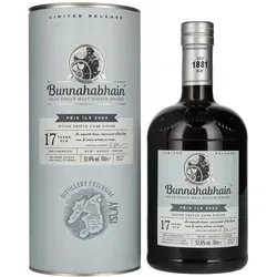 Bunnahabhain 17 Years Old MÒINE TRIPLE CASK Limited Release 2023 - Exklusiver 17 Jahre alter Whisky aus der Bunnahabhain Distillery, vereint die Aromen dreier Reifungsmethoden. Ein fassstarker Genuss mit komplexen Noten von tropischen Früchten und rauchigen Nuancen in edler Geschenkbox.