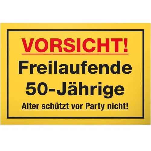 DankeDir! Freilaufende 50 Jährige - 30 x 20 cm Schild - 50. Geburtstag 50 Jahre Geburtstagsgeschenk 50er Frauen Geschenk Freundin - Partydeko Geburtstagskarte Geburtstagsdeko Geschenkidee
