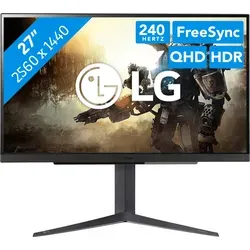LG UltraGear 27GR83Q-B - 27 Zoll QHD Gaming-Monitor, 240 Hz und 1 ms Reaktionszeit für flüssiges Gameplay und perfekte Synchronisation mit G-Sync und FreeSync
