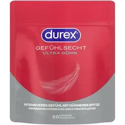 Durex Gefühlsecht Ultra 30 hauchzarte Kondome - Empfängnisverhütung mit extra dünnem Design für ein intensives Gefühl, ideal für unbeschwerte Momente.