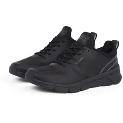 Slip-On Sneaker TOMMY HILFIGER "MODERN COMFORT RUN MIX", Herren, Gr. 44, schwarz, Synthetik, Textil, sportlich, Schuhe, Halbschuh, Slipper, Freizeitschuh in schmaler Form