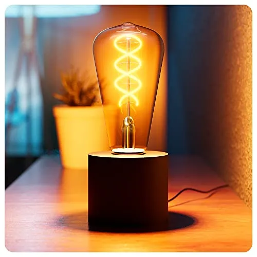 SSC-LUXon LED Spiegelleuchte NAMBI - Vintage Tisch- & Wandlampe schwarz - Spiegelleuchten für stilvolle Akzente, genießen Sie warmes LED Licht mit der eleganten NAMBI Lampe im Industrial Retro Design, inklusive Edison Birne.