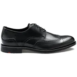 LLOYD Herren Schnürschuhe EEZY 140 schwarz EU-Größe 45 - Edler Budapester-Style - Herren-Schnürhalbschuhe mit Wechselfußbett für Einlagen, Ziernähte und extra-leichtem Tragekomfort durch die Gummisohle.