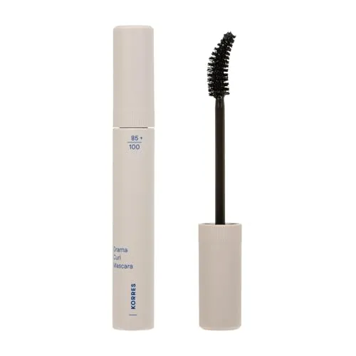 Korres Drama Curl Mascara Black 01 - 13 ml - Mascaras mit intensiven Volumen und Pflege. Die geschwungene Bürste sorgt für dramatischen Schwung und Lifting-Effekt, ganz ohne Wimpernzange. Ideal für ausdrucksstarke Augen!