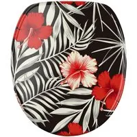 Sanilo WC-Sitz Hibisca mit Absenkautomatik - Toilettendeckel mit hochwertiger Oberfläche und stabilen Scharnieren, leicht zu montieren und passend für alle handelsüblichen WC-Becken.
