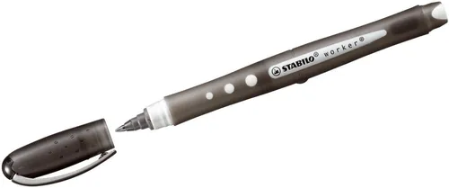 Tintenroller STABILO worker + colorful - 0,5 mm, schwarz, ergonomisches Design für müheloses Schreiben und optimalen Grip