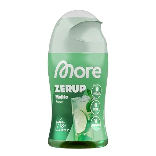 MORE Zerup, Mojito, 65 ml, für bis zu 8 l Fertiggetränk, zuckerfreier Sirup mit u.a. echten Fruchtextrakten, vegan, zero Kalorien - made in Germany