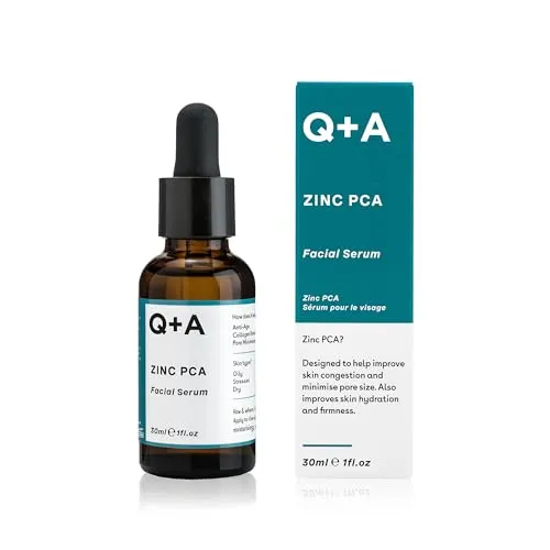 Q+A Zink PCA Gesichts Serum 30 ml - Effektives Gesichts-Serum zur Unterstützung der Hautpflege, das den Zellumsatz fördert und für ein ebenmäßiges Hautbild sorgt. Mit pflanzlichem Kollagen für mehr Elastizität und einer 99 % natürlichen Formel.