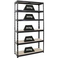 PROREGAL Schwerlastregal Giant Tiger XL - Lagerregale mit 6 Ebenen, hohe Traglast von 265 kg pro Fach und Gesamtlast von 1590 kg, ideal für Keller und Garage, einfach in 15-20 Minuten aufzubauen.