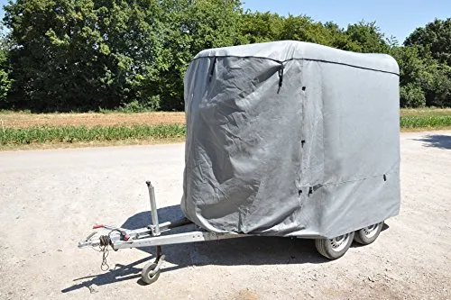 Trailer-Pool 001001500 Plane für Pferdeanhänger - Anhängerplanen & Anhängernetze - Atmungsaktive und wasserabweisende 4-lagige Plane mit Reißverschlussöffnung, idealer Schutz für Ihren Pferdeanhänger.