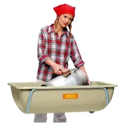 CEMO Spülwanne 100 l aus GFK - Werkstatteinrichtung, schlag- und kratzfest sowie beständig gegen hohe Temperaturen, ideal für Werkstätten und industrielle Anwendungen.