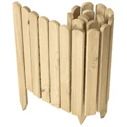 Garronda Beeteinfassung Holz Rollzaun 100 cm - Flexibler Gartenzaun - Imprägniert und wetterbeständig, ideal für kreative Gartenabgrenzungen. Einfach zu installieren und anpassbar für jeden Gartenstil.