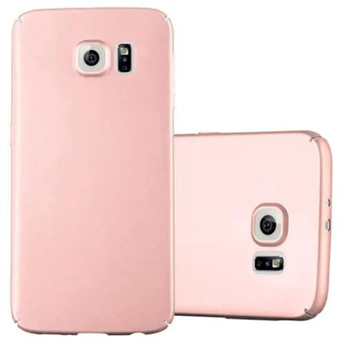 Cadorabo Hülle kompatibel mit Samsung Galaxy S6 Schutzhülle TPU Silikon Case Metallic Design Anti Rutsch Slim Kratzfest Stabiles Hardcase mit Rundumschutz Case Hülle für Galaxy S6 in Rosa