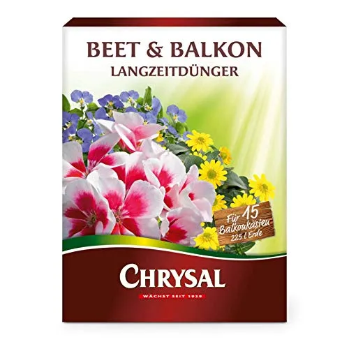 Chrysal Beet und Balkon Langzeitdünger 900 g - Effektive Pflanzenpflege - 900 g Langzeitdünger für Beete und Balkone. Ideal für alle Pflanzenarten, sorgt für eine gleichmäßige Nährstoffversorgung und erleichtert die Pflege über die gesamte Saison.
