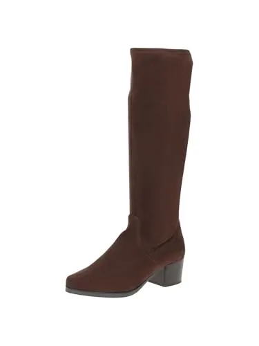 CAPRICE Damen Hohe Stiefel mit Absatz Kniehoch Vegan, Braun (Dk Brn Stretch), 39 EU
