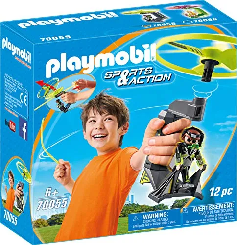 PLAYMOBIL 70055 Top Agents Pull String Flyer - Erlebe den Spielspaß mit dem Top Agents Pull String Flyer! Einfach ziehen, und der Rotor fliegt durch die Luft. Inklusive Top Agent Figur, ideal für Kinderhände. Robustes Design für stundenlangen Spielspaß drinnen und draußen!