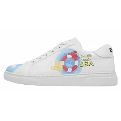 DOGO "Ace Low-Top Sneaker You, Me And The Sea" Damen Sneaker - Handgefertigte Damen Sneaker aus hochwertigem Lederimitat, atmungsaktiv und im casual Stil – perfekt für individuelle Looks im Alltag.