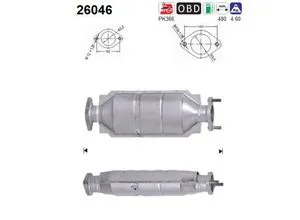 AS Katalysator 26046 für MITSUBISHI MR552696 - Hochwertiger Katalysator für Mitsubishi-Fahrzeuge, optimiert für effiziente Abgasreinigung. Passend für Modelle von 1997 bis 2006, Gewicht 4,6 kg. Anbausätze separat erhältlich.