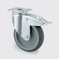 Armaturenrad TENTE, grau, 100 mm, drehbar mit Bremse