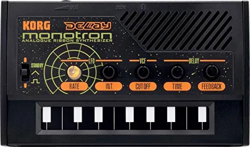 Korg DKO Monotron-Verzögerungs-Miniatur-Synthesizer Schwarz - Tabletop-Synthesizer mit analogem Space-Delay für kreative Echoeffekte und einem originalen Analogfilter aus den legendären MS-10 und MS-20 Modellen.