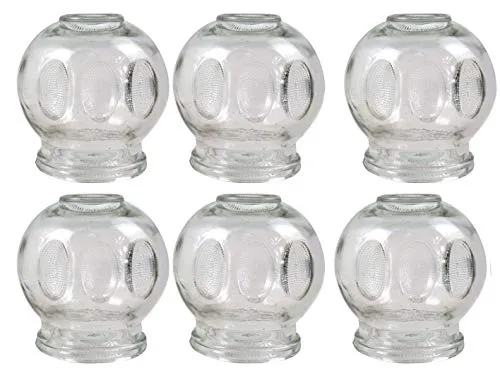 6er SET Schröpfgläser ø 9 cm Höhe 10 cm Schröpfen aus Glas (Feuerschröpfen) Vakuum Massage/Glass Cupping Dia 9 cm/Банки медицинские