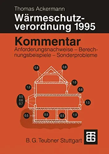 Kommentar zur Wärmeschutzverordnung 1995 von Thomas Ackermann - Taschenbuch mit Anforderungsnachweisen und Berechnungsbeispielen zur Wärmeschutzverordnung 1995 - ideal für Fachleute in Technik und Bauwesen.