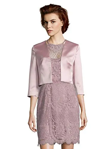 Vera Mont Bolerojacke Falten in Rosa - Elegant und Pflegeleicht - Strickjacke in Größe 40, aus satinartigem Material mit Falten, ideal für elegante Anlässe und pflegeleicht bei 30 °C.