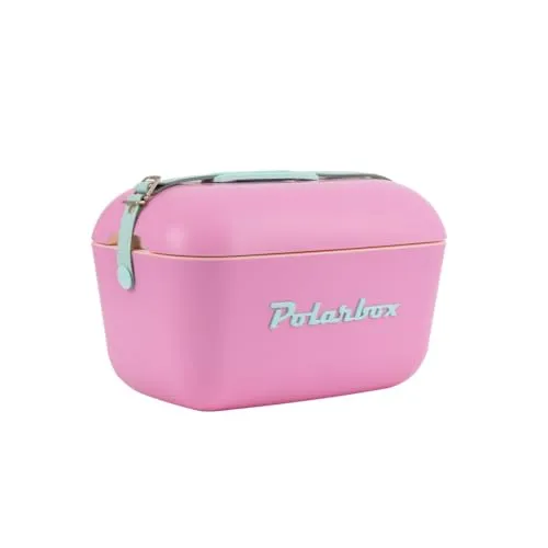 Kreher® Kühlbox Polar 20L - Retro Vintage Design in Candy Pink - Stylische Kühlbox im Retro-Design mit 20L Volumen, ideal für Picknicks und Reisen. Hält deine Snacks und Getränke bis zu 24 Stunden kühl - der perfekte Begleiter für warme Tage!