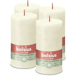 Rustik Stumpenkerzen 130/68 mm - weiche Perle (4 Stück)