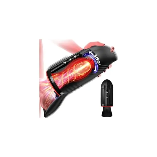 Tagnaff Masturbieren für Männer Wellenrotation, Saugen und Vibration Sex Spielzeug für die Männer, Penis Vibrator Masturbator, Hoden Umhüllender Vibratorensets Sexspielzeug Solo Mastrubrator