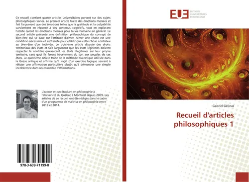 Gabriel Gélinas | Recueil d'articles philosophiques 1 | Taschenbuch (2016)