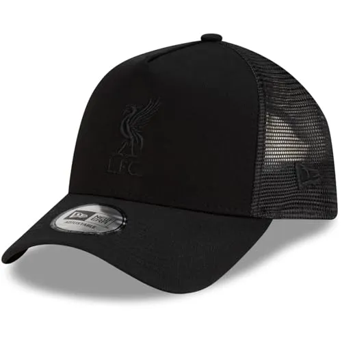 New Era A-Frame Mesh Trucker Cap - FC Liverpool schwarz - Verstellbare Snapback Cap mit atmungsaktivem Mesh-Rücken, ideal für Fans und Freizeitaktivitäten.