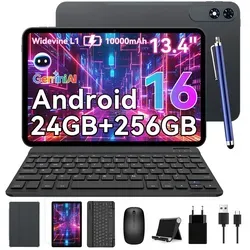 TABWEE T60Pro 13.4" Android 15 Tablet - Flaggschiff Tablet mit 13,4 Zoll 2K Display und 120Hz Bildwiederholfrequenz, ideal für Kreativarbeit und Gaming. Ausgestattet mit 24GB RAM und 256GB Speicher für optimale Leistung.