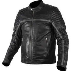 Rukka Yorkton Motorrad Lederjacke, schwarz-silber, Größe 48 für Männer - Motorradjacke für Männer, kombiniert Sicherheit und Stil. Ideal für Fahrten auf der Straße oder entspannte City-Trips.