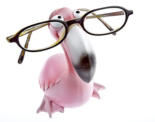 By Bers Leon tolle Designs, Brillenhalter Brillenständer Brillenablage Brillenaufbewahrung, handbemalt, Tiere, Tiermotive wirklich lustig, für Spaßversteher und Junggebliebene Geschenk (rosa)