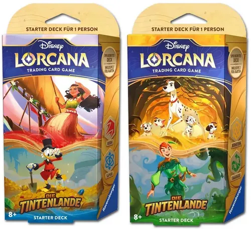 Ravensburger Disney Lorcana Starter Deck Rubin und Saphir - Sammelkarten: Starter Deck mit 60 Karten, ideal für Anfänger und Fans, um die magische Welt von Disney zu entdecken.