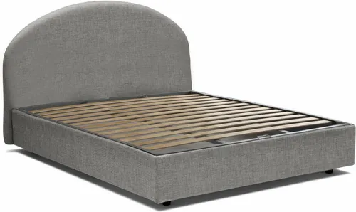 Concetta Containerbett mit Stoffbespannung, 120x190 cm, Grau - Platzsparendes Containerbett mit robustem Holzrahmen und abnehmbarem Polyesterbezug. Praktische Aufbewahrungsbox für Bettwäsche. Maße: 205x135x95 cm, ideal für Matratzen 120x190 cm.