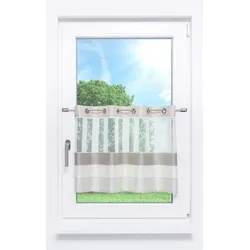 Scheibengardine von Lysel - Avena " (Bx H) 140cm * 50cm" Beige/Beige