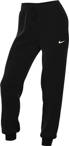 Nike Phoenix Sweathose Damen in Black-Sail, Größe S - Klassische Sweathose für Damen mit elastischem Bund und Kordelzug; ideal für Komfort und Style im Alltag; perfekte Passform und weich aufgeraute Innenseite.