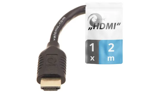 valonic valonic - HDMI Kabel, 2m, Full HD, Ethernet HDMI-Kabel, HDMI Typ A, HDMI Typ A (200 cm), 4k, ARC, UHD, FullHD, Ethernet 2m TV Kabel Monitor PC Laptop Switch