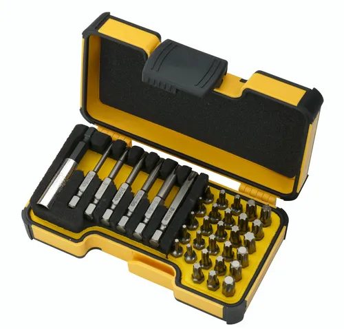 felo Bit-Set Torx 35-teilig - Werkzeug-Sets mit 35 Teilen, inklusive aller wichtigen Torx Größen. Die StrongBox schützt vor Flüssigkeiten, Staub und Stürzen für eine sichere Aufbewahrung.