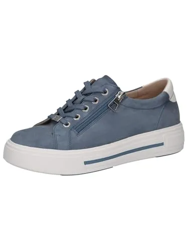Plateausneaker CAPRICE, Damen, Gr. 37,5, hellblau - Sportliche Plateausneaker aus Veloursleder mit gepolstertem Schaftrand für optimalen Tragekomfort. Ideal für Freizeit und Alltag.