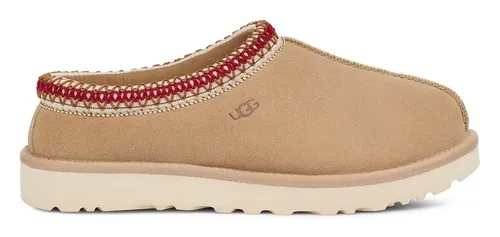 UGG Leder-Hausschuhe "Tasman" in Beige - Bequemlichkeit für Zuhause - Hausschuhe mit wärmendem Wollfutter und rutschhemmender Laufsohle für optimalen Komfort und Sicherheit im Alltag.