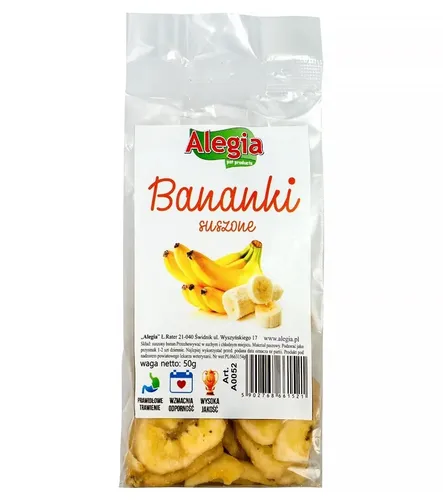 ALEGIA Dried bananas - leckerli für Nagetiere und Kaninchen - 60g 5902768661521
