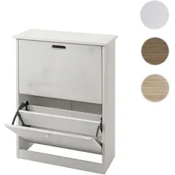 Schuhkipper HWC-K45, Schuhschrank mit 2 Klappen - Schuhschrank aus Paulownia, platzsparend mit 2 Klappen für 4-6 Paar Schuhe, ideal für Flur oder Schlafzimmer, nachhaltig und BSCI-zertifiziert.