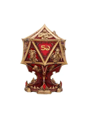 Nemesis Now - Dungeons & Dragons 50th Anniversary Collectors Box - Feiern Sie 50 Jahre D&D mit dieser exklusiven Sammlerkiste im D20-Design. Hochwertige Verarbeitung und rotes Samtinterieur bieten Platz für Würfel und Schätze.