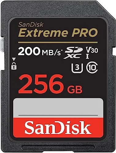 SanDisk Extreme PRO SDXC UHS-I 256GB - Schnelle 4K UHD Aufnahmen - Speicherkarten für professionelle Ansprüche: Mit 200 MB/s Übertragungsgeschwindigkeit und SanDisk QuickFlow-Technologie für blitzschnelle Dateiübertragungen. Ideal für 4K UHD Videos und extrem widerstandsfähig.