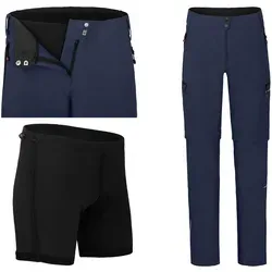 Bergson VINA Zipp-off Damen Radhose mit gepolsterter Innenhose - Robuste und elastische Fahrradhose mit Zipp-off-Funktion für flexible Nutzung. Ideal für Radtouren und sportliche Aktivitäten, bietet optimalen Tragekomfort und hohe Bewegungsfreiheit.