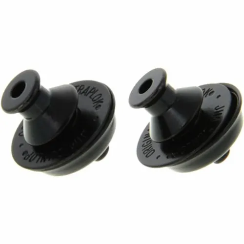 Dunlop Straplok Black Dual Design - Knöpfe mit sicherem Haltesystem, ideal für Gitarre und Bass, bietet zuverlässigen Halt und Komfort, 1 Set mit 2 Stück in schwarz.