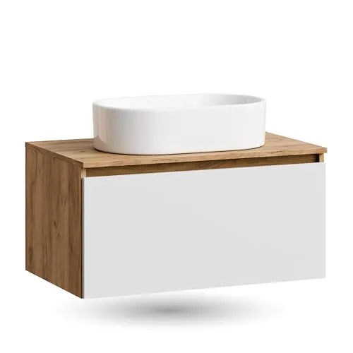 Planetmöbel Waschtisch-Set ARISA 80 cm – Eleganter Badunterschrank mit Soft-Close - Modernes Waschtisch-Set ARISA 80 cm mit großzügiger Schublade und Soft-Close-Funktion. Ideal für stilvolle Badezimmergestaltung. Hochwertiges, pflegeleichtes Material und individuelles Design für optimale Raumnutzung.